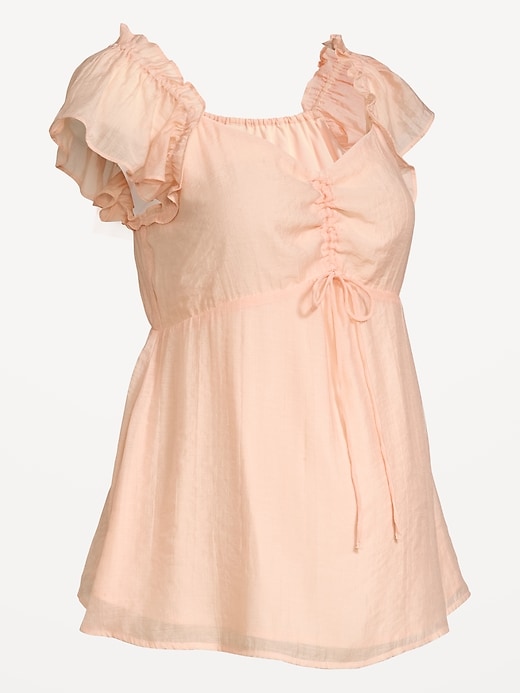 Image number 1 showing, Maternity Ruffle-Sleeve Top