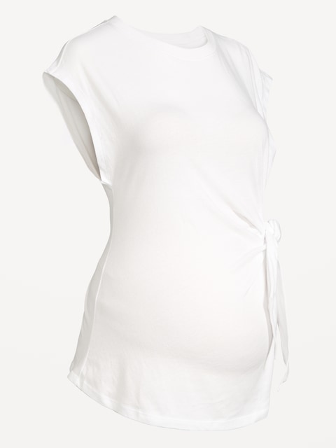 Maternity Short-Sleeve Side-Tie Top
