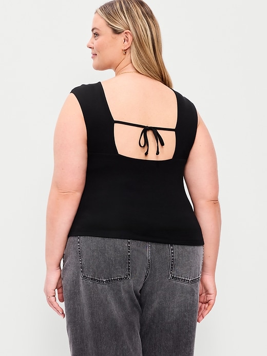 Image number 8 showing, Cap-Sleeve Tie-Back Top