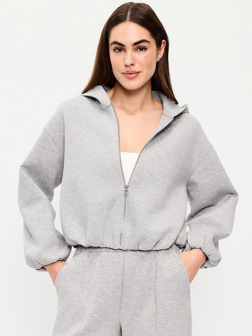 Image number 1 showing, Bounce Fleece Bubble-Hem Hoodie