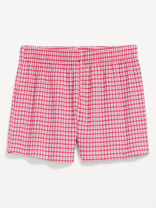 L'image numéro 4 présente Short boxeur de pyjama en tissu gaufré
