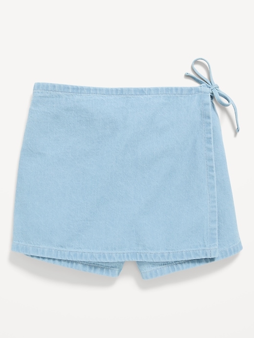 Image number 1 showing, Wrap-Front Denim Skort for Girls