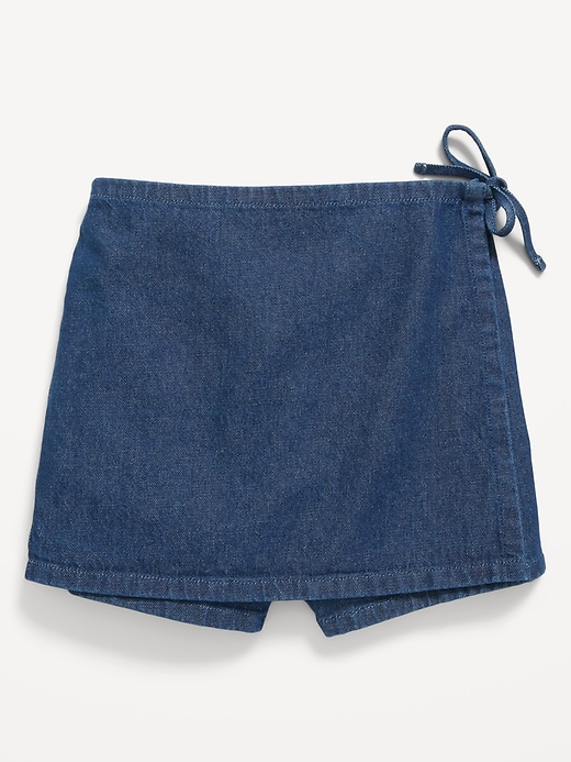 Image number 1 showing, Wrap-Front Denim Skort for Girls