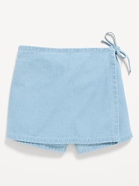 Image number 1 showing, Wrap-Front Denim Skort for Girls