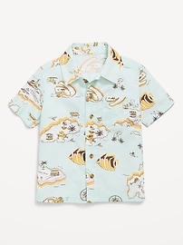 Image number 1 showing, Printed Short-Sleeve Shirt for Toddler Boys