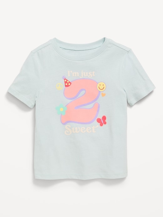 L'image numéro 2 présente T-shirt à imprimé d’anniversaire à manches courtes pour toute-petite