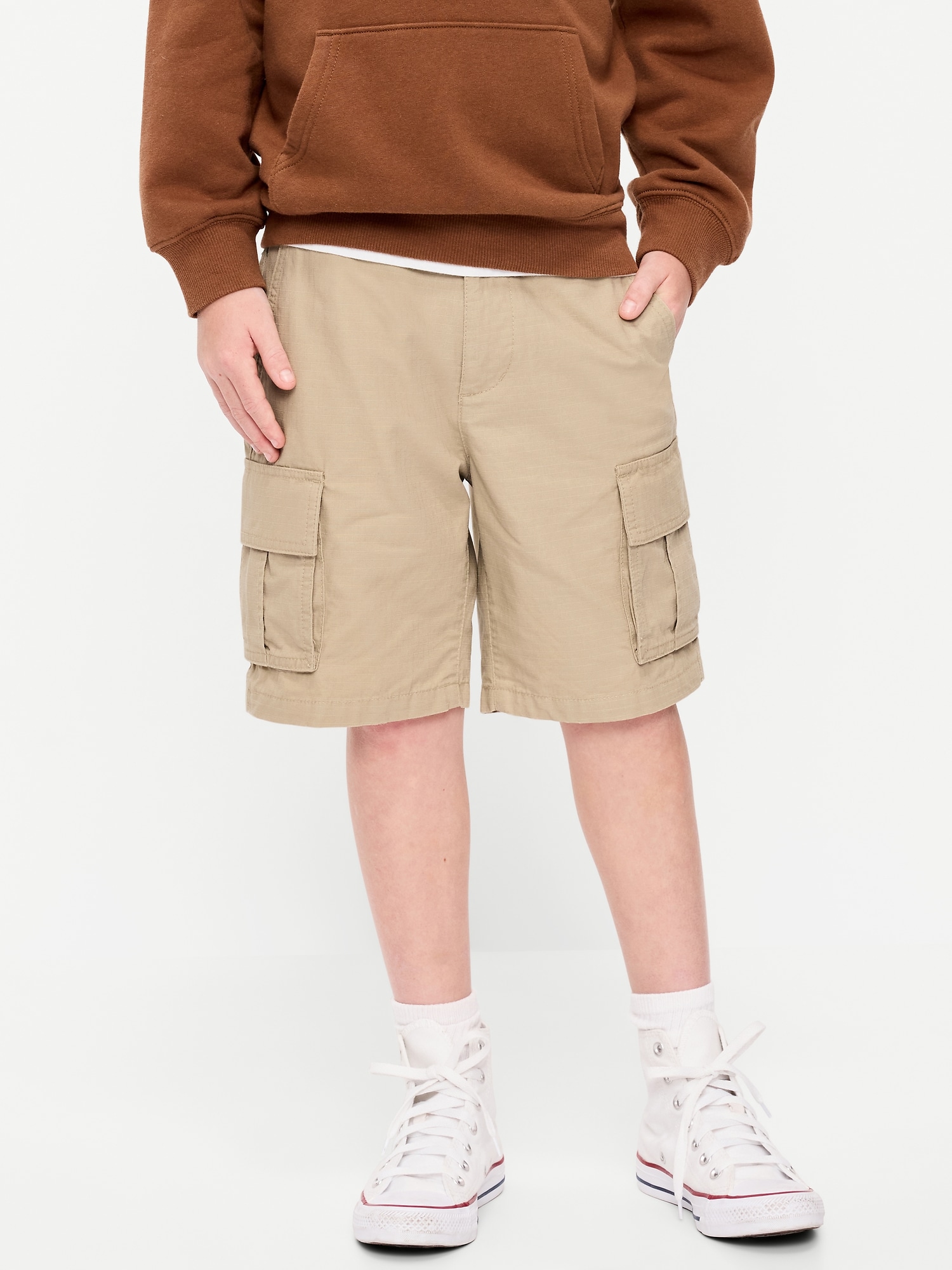 Knee Length Baggy Ripstop Cargo Shorts for Boys