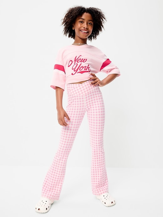 Image number 5 showing, High-Waisted PowerChill Crossover Flared Leggings for Girls