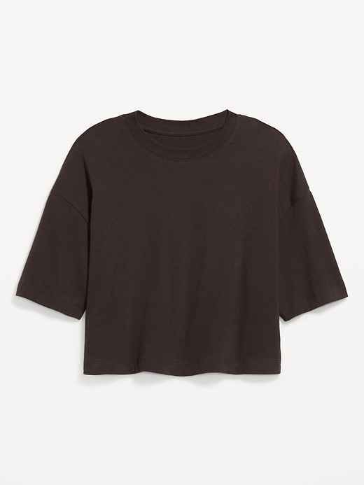 Image number 4 showing, Vintage Crew-Neck Oversized Crop T-Shirt