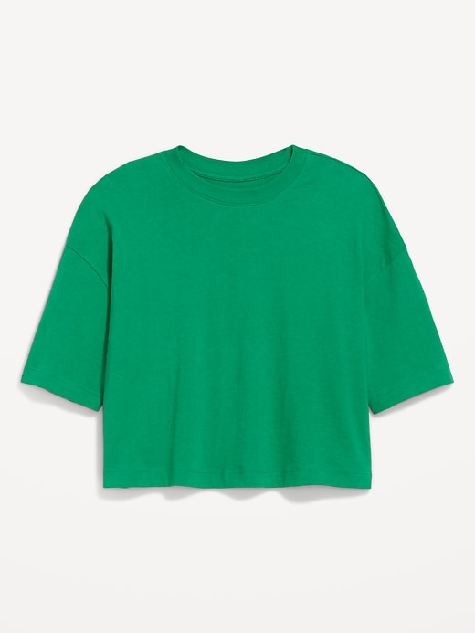 Image number 4 showing, Vintage Crew-Neck Oversized Crop T-Shirt