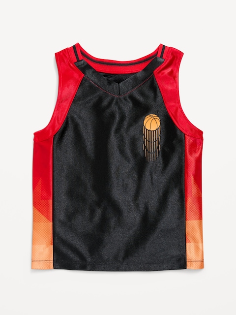 Oversized Graphic Basketball Tank Top for Toddler Boys