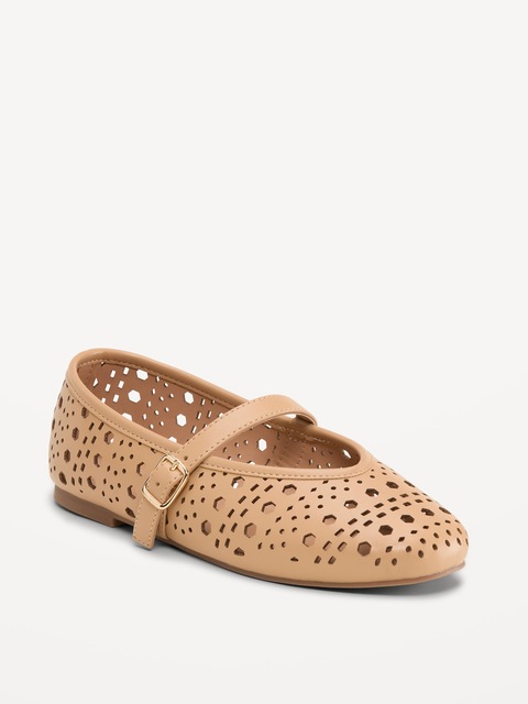 Faux-Leather Mary Jane Ballet Flats for Girls