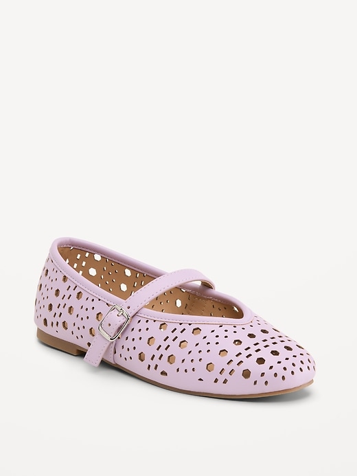 Image number 1 showing, Faux-Leather Mary Jane Ballet Flats for Girls