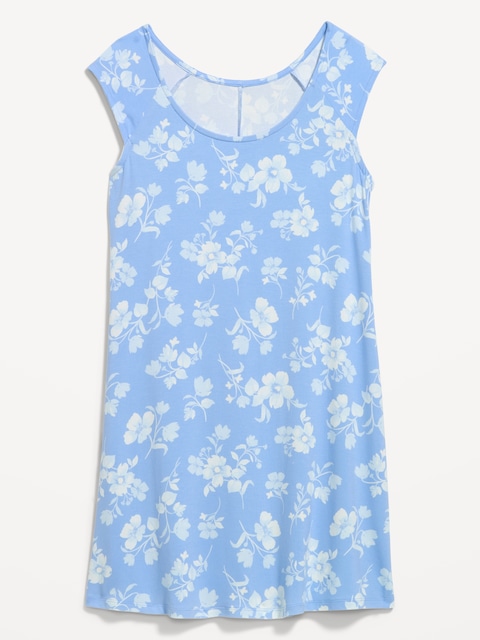 Short-Sleeve Scoop-Neck Mini Dress