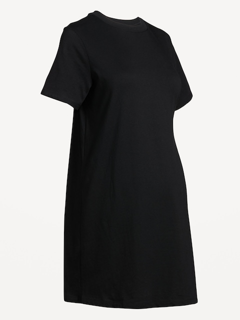 Maternity Vintage Crew-Neck Mini T-Shirt Dress