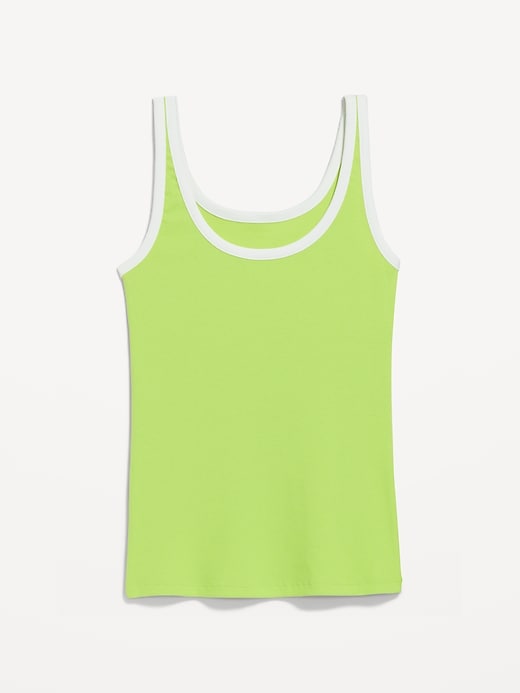 Image number 5 showing, First-Layer Ribbed Scoop-Neck Tank Top