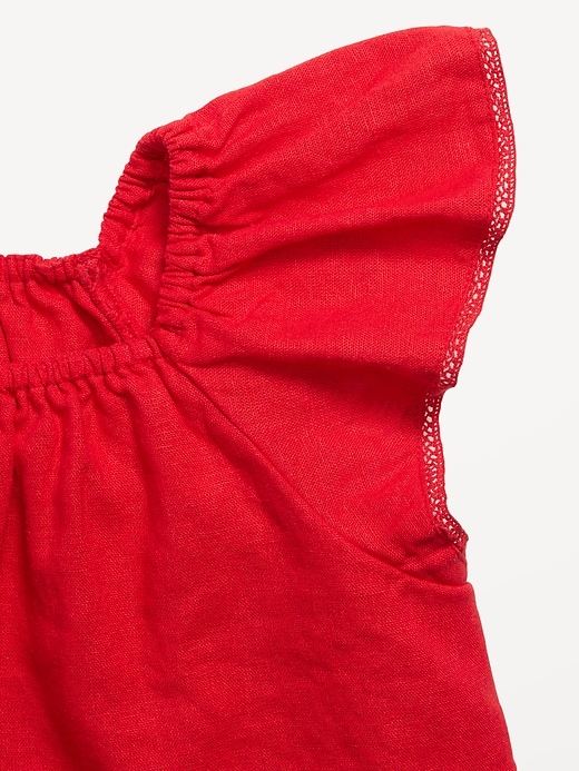 Image number 4 showing, Short-Sleeve Ruffled Linen-Blend Top and Shorts Set for Toddler Girls