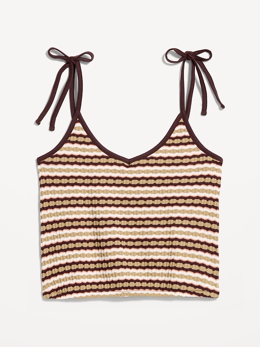 Image number 2 showing, Sleeveless Pointelle Tie-Strap Tank Top