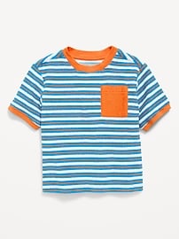 Image number 2 showing, Short-Sleeve Oversized Terry Pocket T-Shirt for Toddler Boys