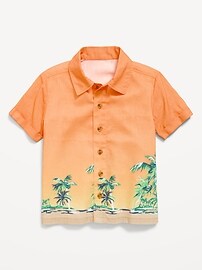 Image number 1 showing, Printed Short-Sleeve Shirt for Toddler Boys