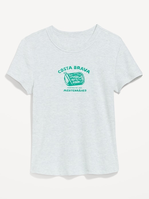 L'image numéro 4 présente T-shirt moulant à imprimé