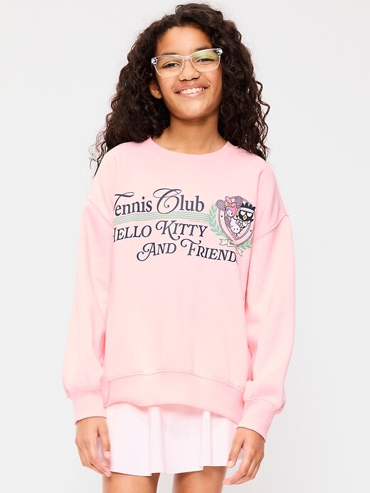 Image number 1 showing, Hello Kitty® Oversized Graphic Tunic Sweatshirt for Girls