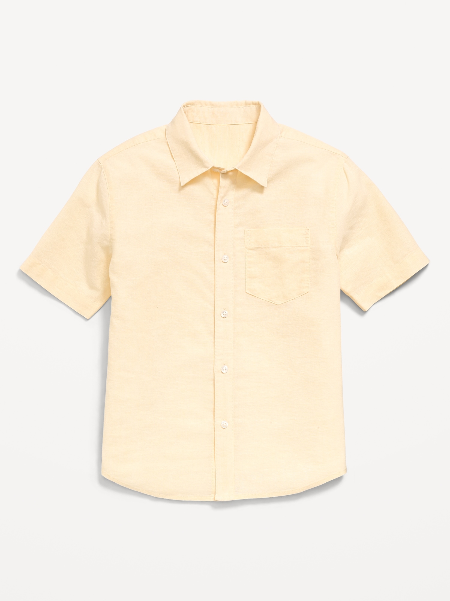 L'image numéro 2 présente Chemise en mélange de lin à manches courtes et à poche pour garçon