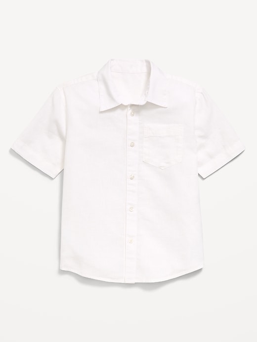 Image number 1 showing, Short-Sleeve Linen-Blend Pocket Shirt for Boys