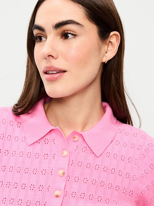 Image number 3 showing, SoSoft Lite Pointelle Polo