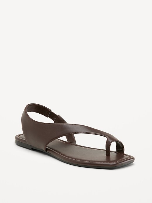 Image number 1 showing, Asymmetrical Toe-Strap Sandals for Women