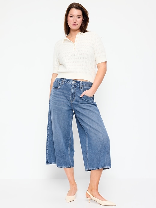 L'image numéro 7 présente Jean gaucho coupe généreuse à jambe large à taille mi-basse