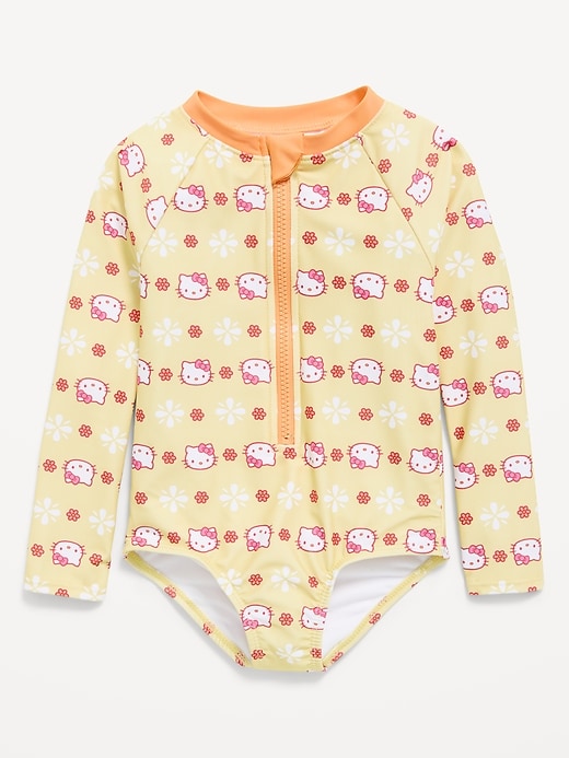 L'image numéro 1 présente Maillot de bain une-pièce anti-UV à glissière sur le devant à imprimé Hello Kitty® pour toute-petite