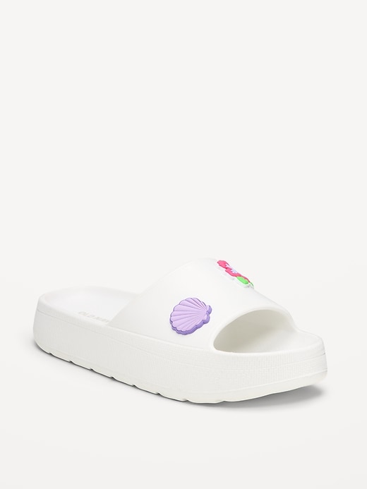 Image number 1 showing, Platform Slide Sandals for Girls (Partially Plant-Based)