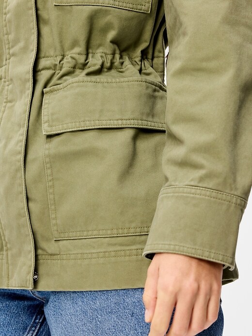 Image number 5 showing, Cinched-Waist Satin Utility Jacket