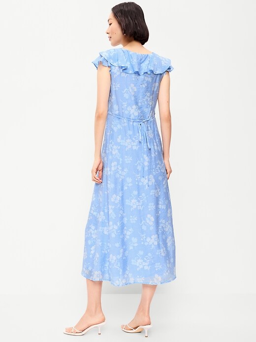 Image number 2 showing, Ruffle-Sleeve Fit & Flare Midi Dress