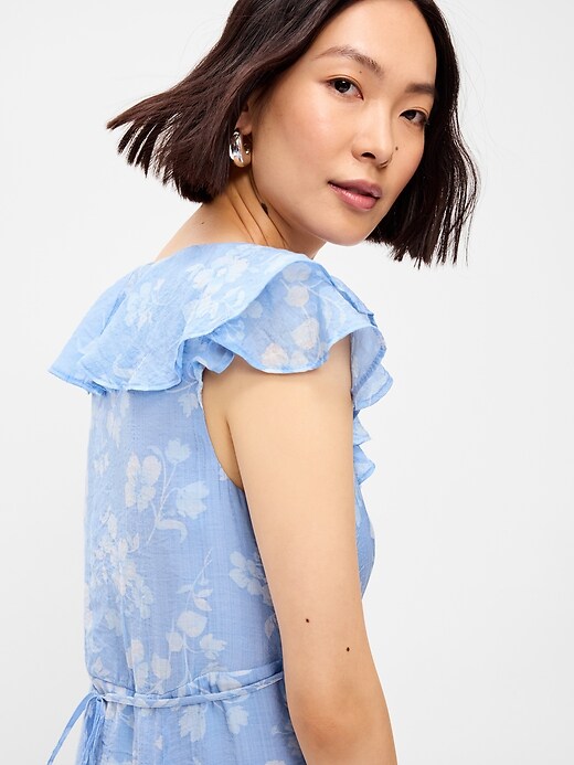 Image number 4 showing, Ruffle-Sleeve Fit & Flare Midi Dress