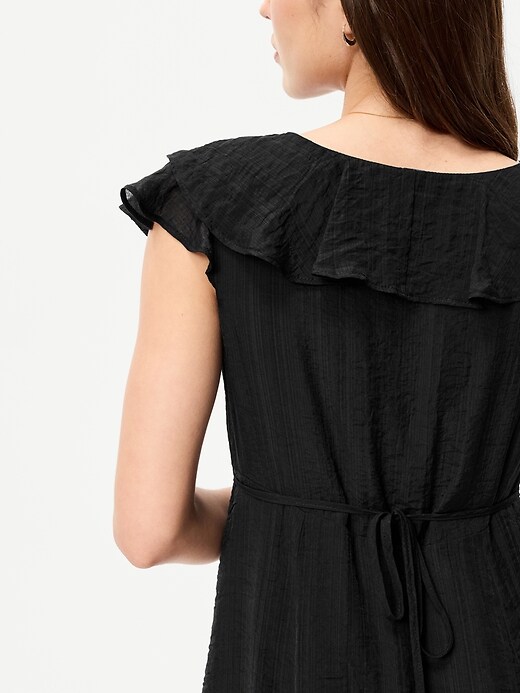 Image number 4 showing, Ruffle-Sleeve Fit & Flare Midi Dress