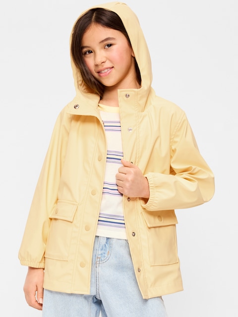 Oversized Water-Resistant Hooded Jacket for Girls