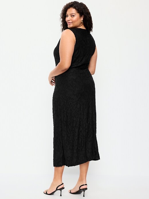 Image number 7 showing, Side-Drape Jersey Jaquard Midi Dress