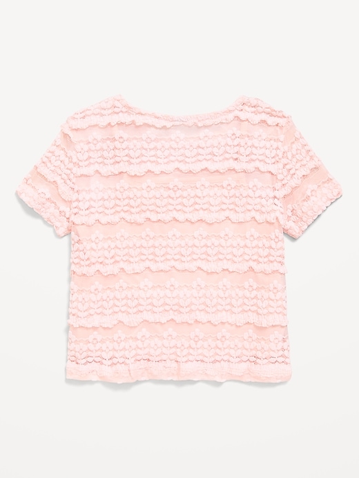 Image number 3 showing, Short-Sleeve Lace Top for Girls