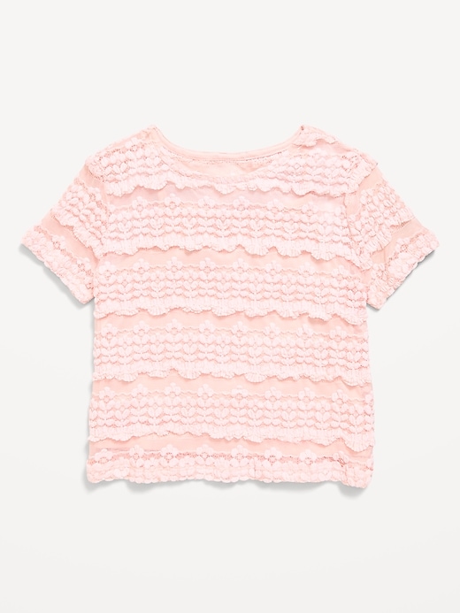 Image number 1 showing, Short-Sleeve Lace Top for Girls