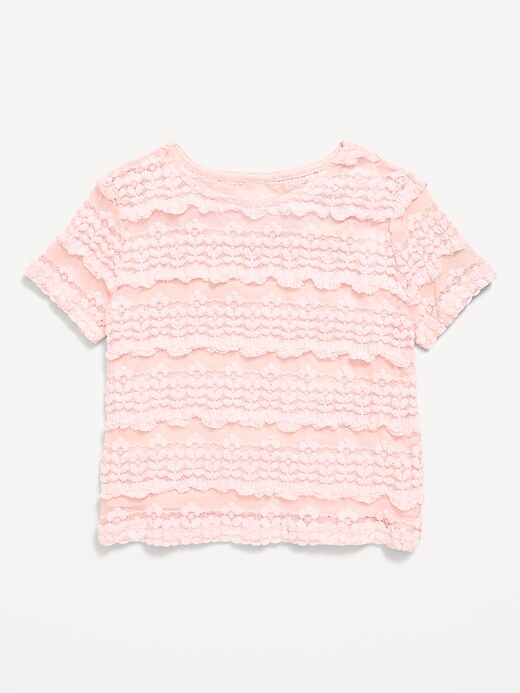 Image number 2 showing, Short-Sleeve Lace Top for Girls