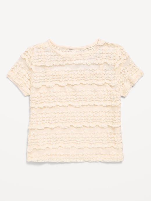 Image number 1 showing, Short-Sleeve Lace Top for Girls