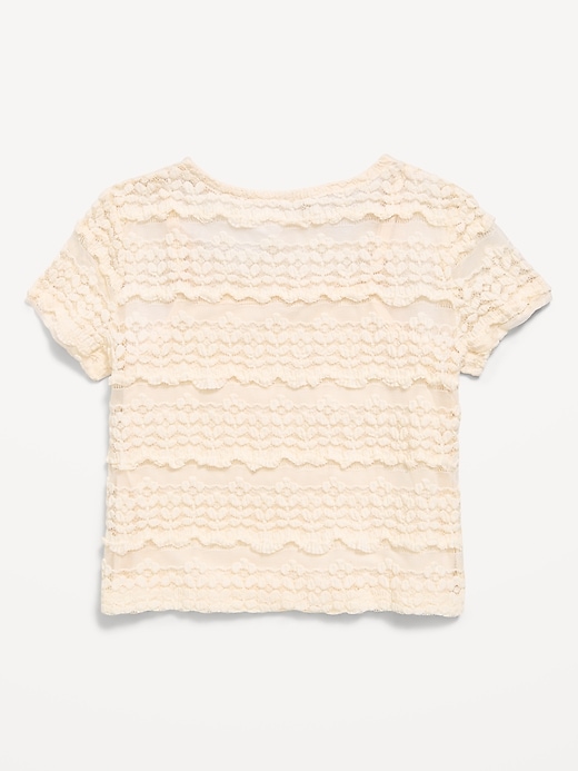 Image number 3 showing, Short-Sleeve Lace Top for Girls