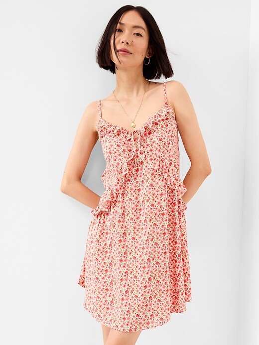 Image number 3 showing, Ruffle-Trim Asymmetrical Mini Dress