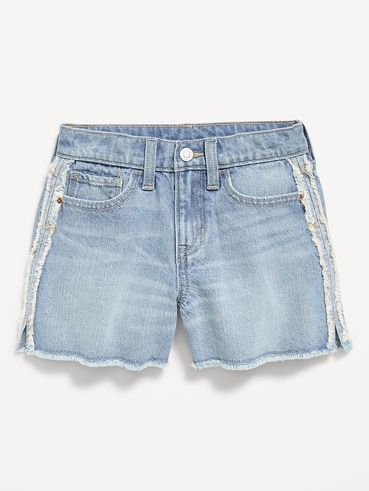 Image number 1 showing, Extra High-Waisted Frayed-Hem Jean Shorts for Girls