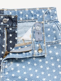 Image number 5 showing, High-Waisted Two-Tone Frayed-Hem Jean Shorts for Girls