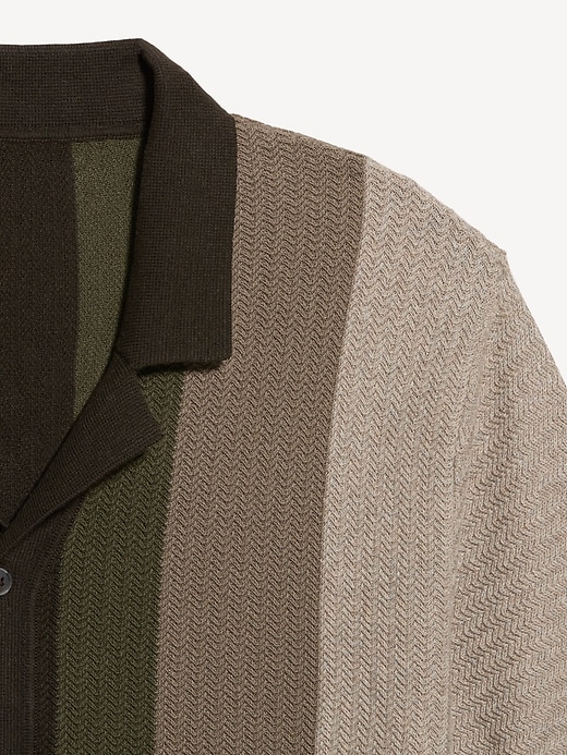 Image number 4 showing, Short-Sleeve Striped Camp Sweater Shirt