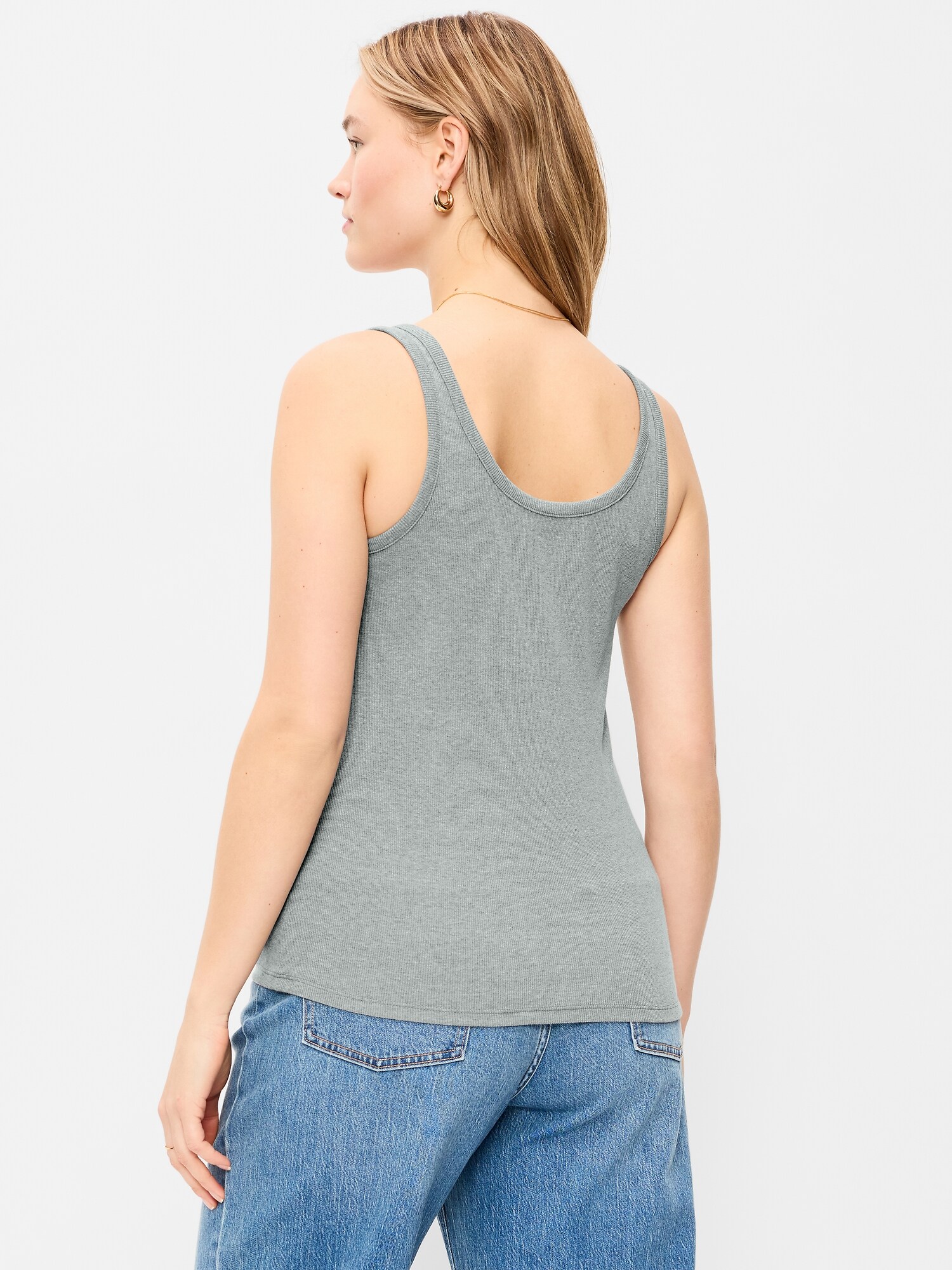 L'image numéro 6 présente Camisole Première couche côtelée à encolure dégagée