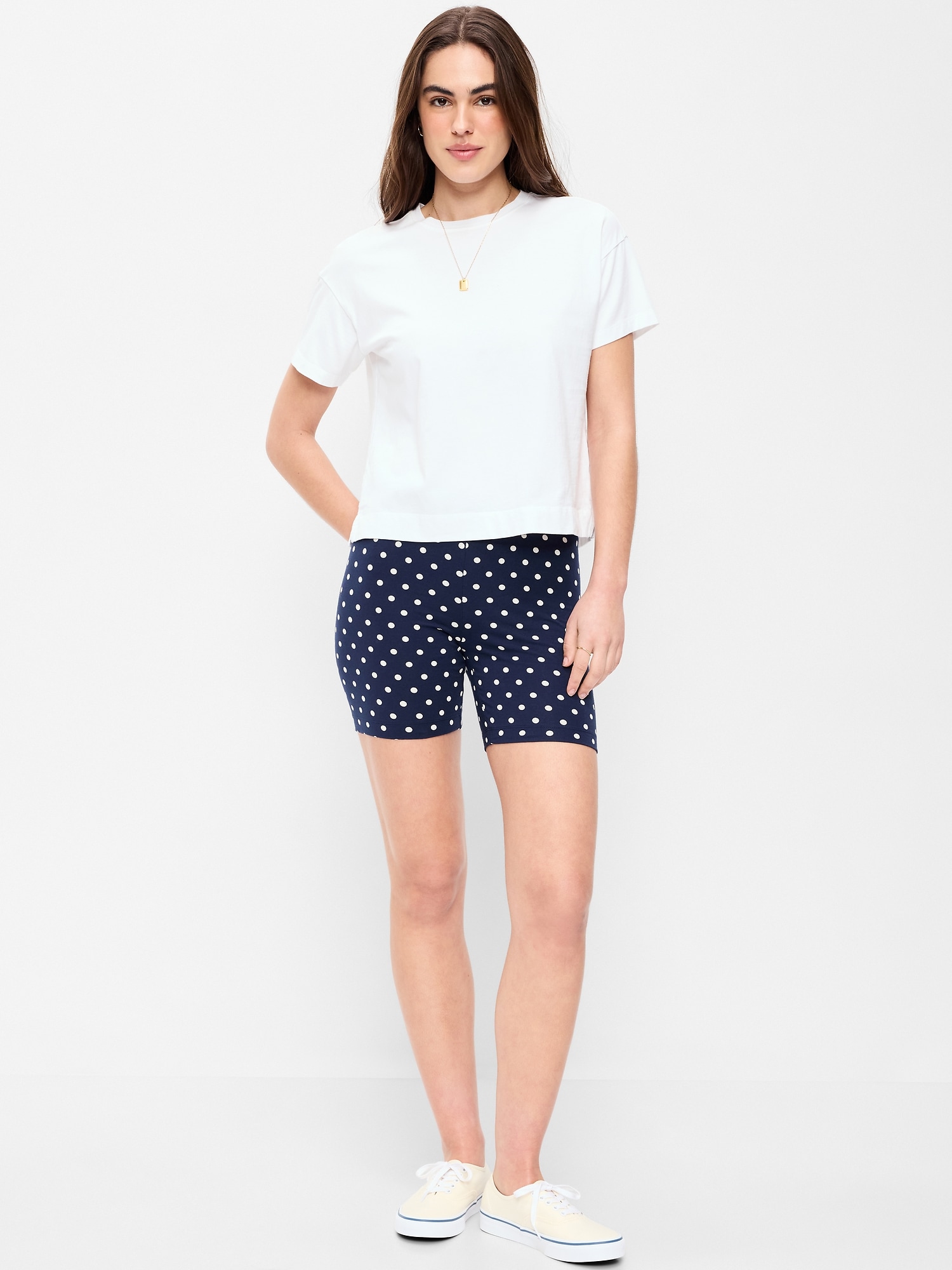 High-Waisted Jersey Biker Shorts - 6-inch inseam